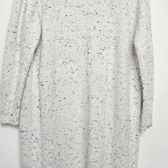 John + Jenn Sz Small Cream Knit Speckled Open Pocket Longline Cardigan Sweater - Picture 9 of 13